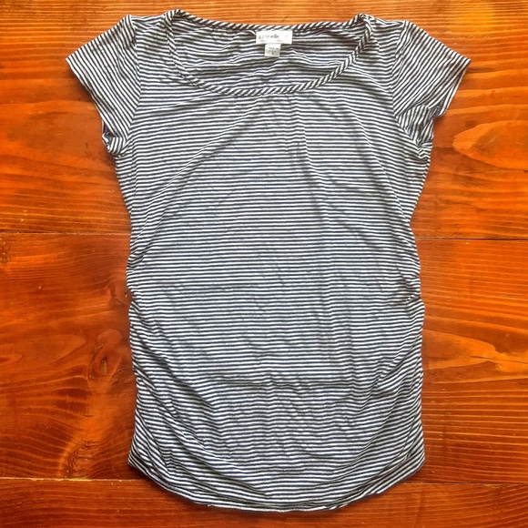 A Pea in the Pod Tops - A Pea in the Pod Maternity Black & White Striped